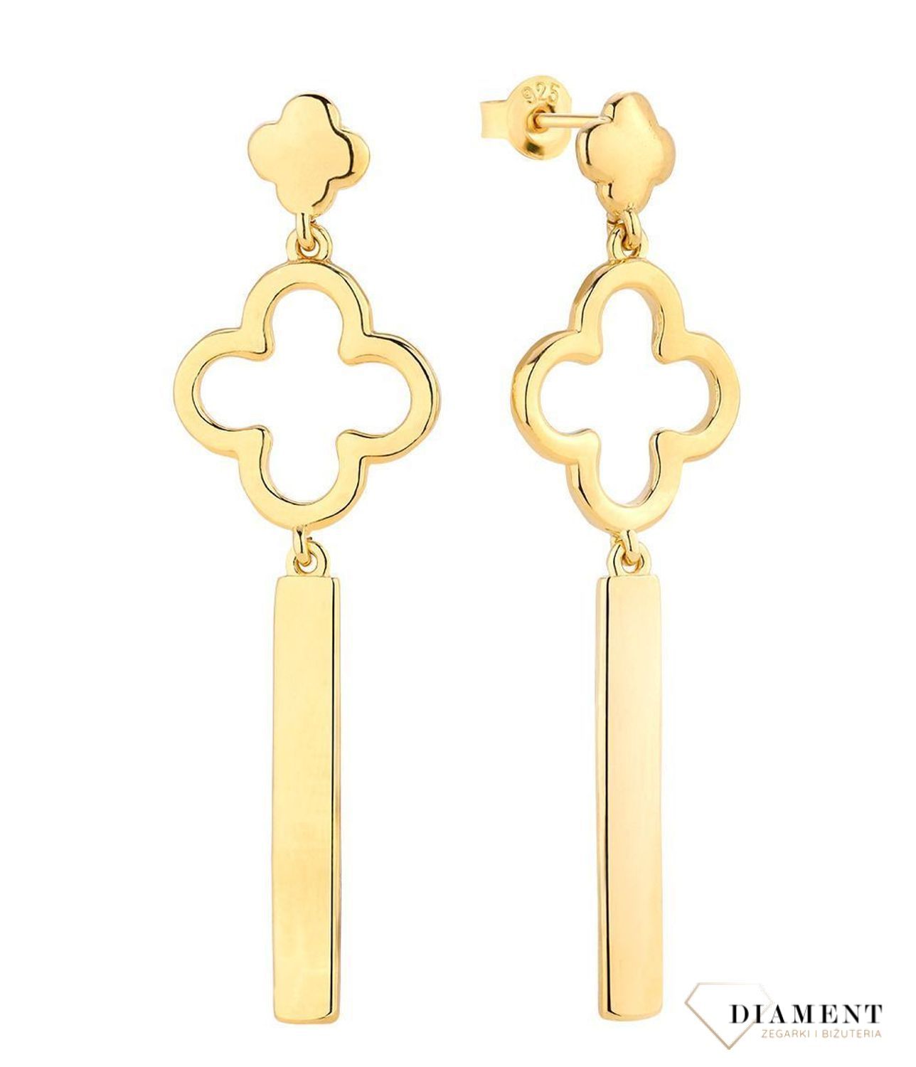 Kolczyki srebrne wiszące z koniczyną DZK361MRCZ z kolekcji MAROCCO.jpg